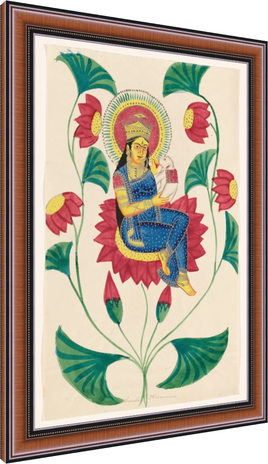Vintage Goddess Sarasvati 19th Century Canvas wall art print — photo frame preview | PrintPosters.in