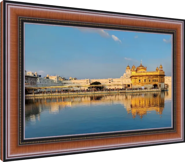Vibrant Golden Temple Sikh Devotion Art — photo frame preview | PrintPosters.in