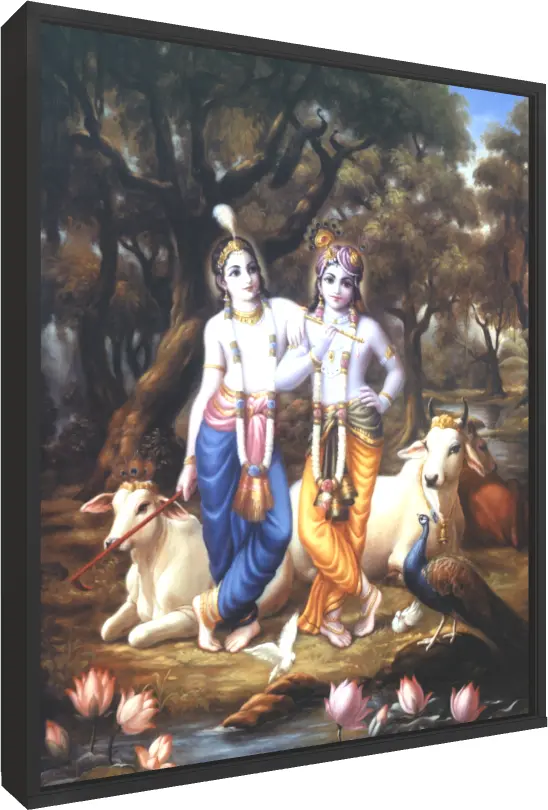 Traditional Indian Spiritual Art Canvas — floater frame preview | PrintPosters.in