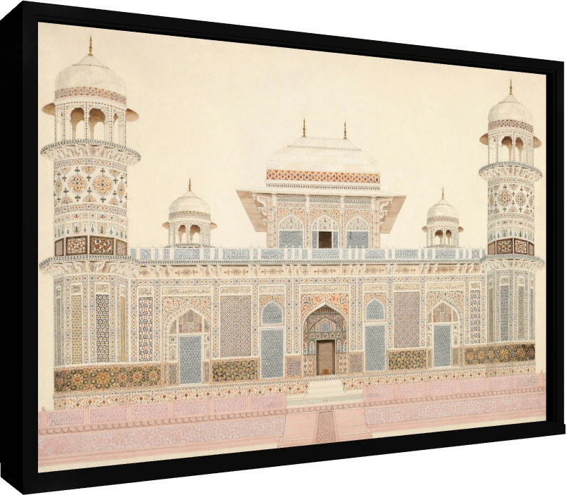 I'timad-ud-Daula's Tomb Agra Architectural Canvas wall art print — floater frame preview | PrintPosters.in