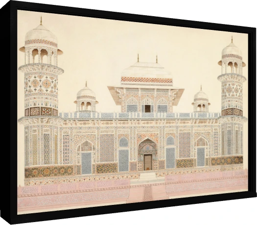 I'timad-ud-Daula's Tomb Agra Architectural Canvas wall art print — floater frame preview | PrintPosters.in