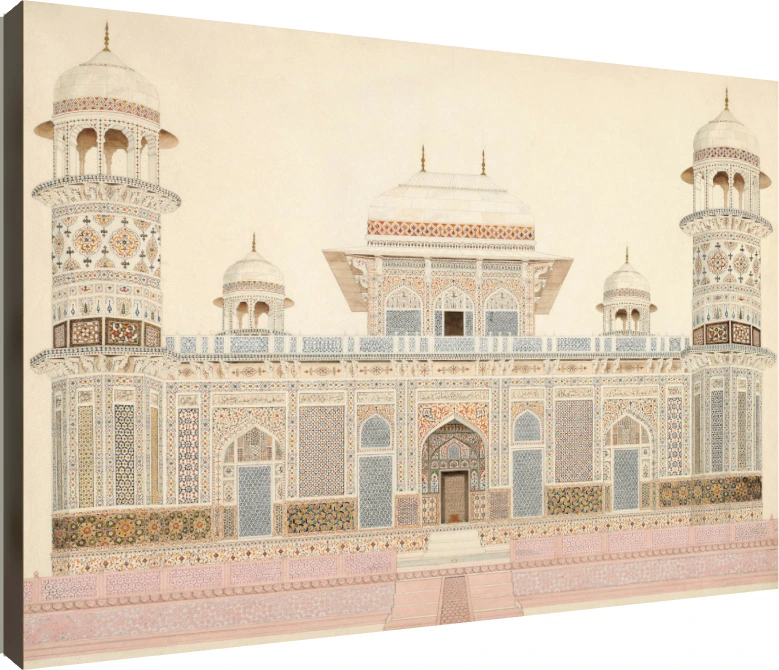 I'timad-ud-Daula's Tomb Agra Architectural Canvas wall art print | PrintPosters.in
