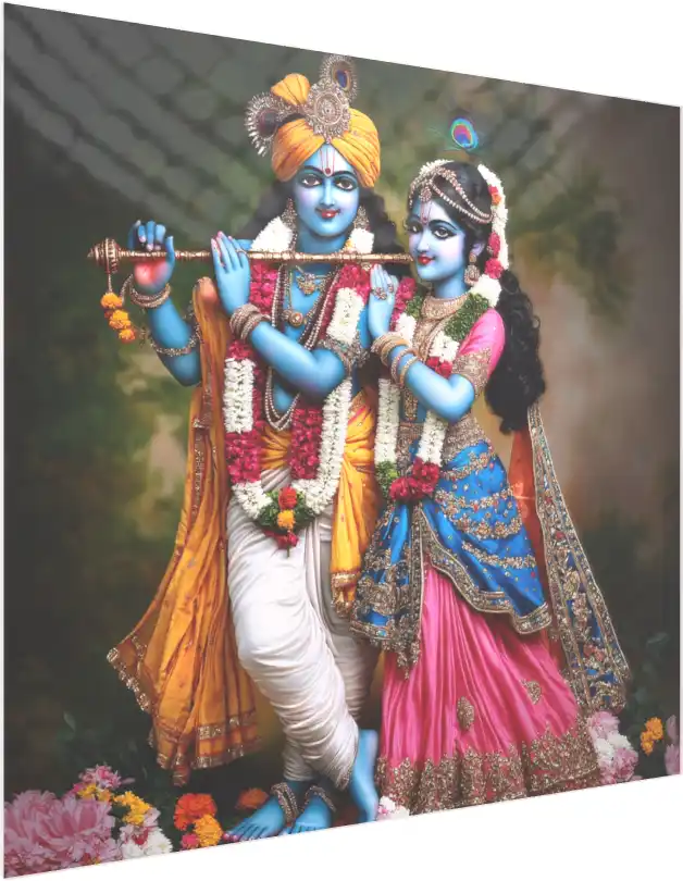 Divine Deities in Blue and Gold Outfit — acrylic preview | PrintPosters.in