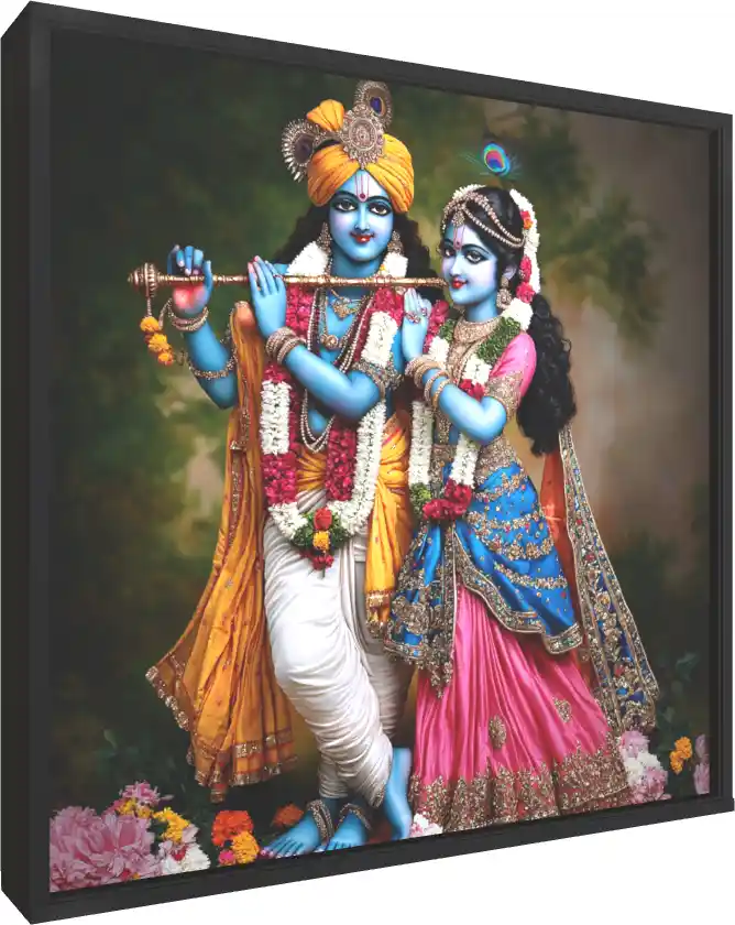 Divine Deities in Blue and Gold Outfit — floater frame preview | PrintPosters.in
