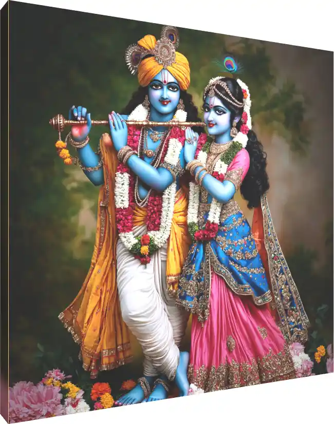 Divine Deities in Blue and Gold Outfit | PrintPosters.in