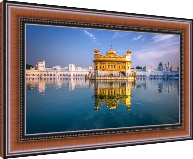 Spiritual Heart of Sikhism Golden Temple Canvas — photo frame preview | PrintPosters.in