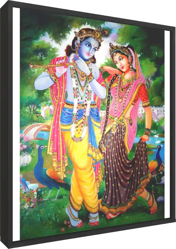 Vintage Divine Deity Portrait Print — floater frame preview | PrintPosters.in