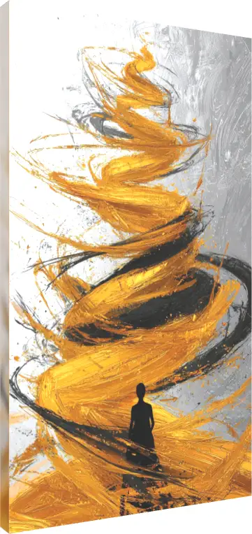 Golden Swirls Abstract Woman Portrait | PrintPosters.in