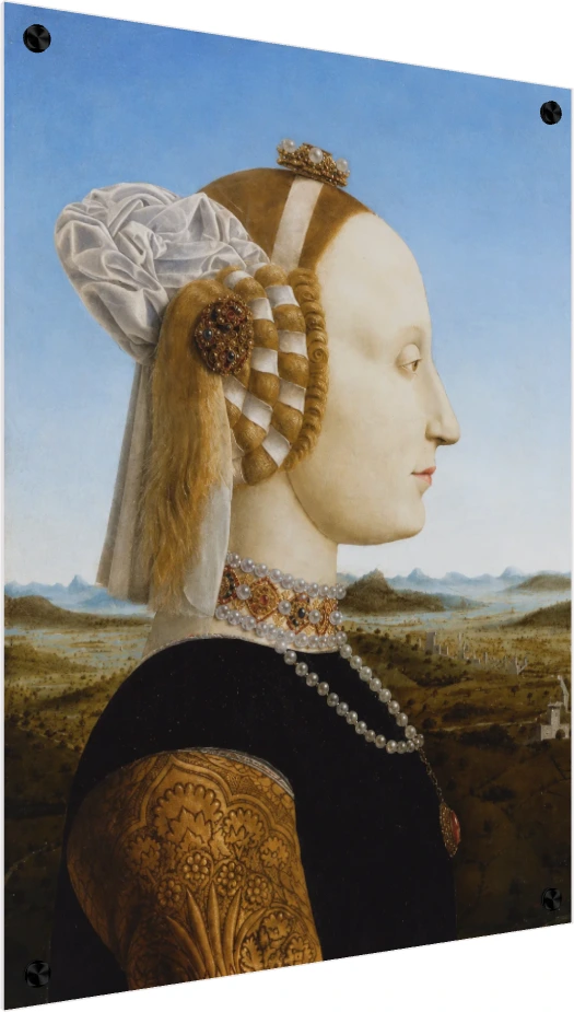 Renaissance Profile Portrait Canvas Print wall art print — acrylic preview | PrintPosters.in