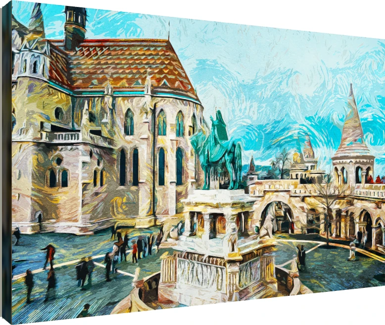 Impressionist Budapest Starry Sky Canvas Print wall art print | PrintPosters.in