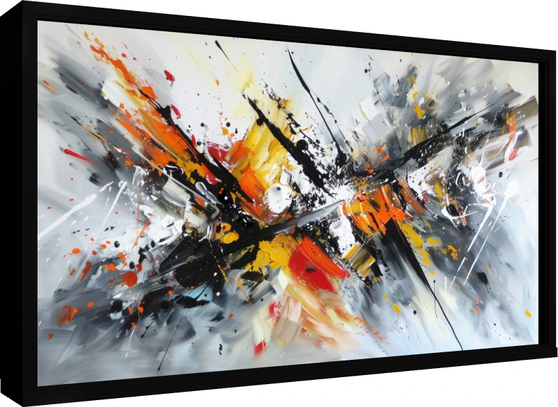 Dynamic Abstract Expressionist Canvas Art wall art print — floater frame preview | PrintPosters.in