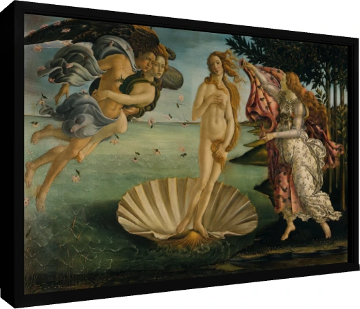 The Birth of Venus Classic Canvas Print wall art print — floater frame preview | PrintPosters.in