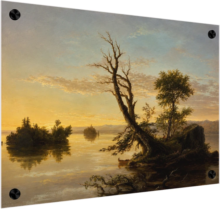 Classic Hudson River Sunset Landscape Canvas wall art print — acrylic preview | PrintPosters.in