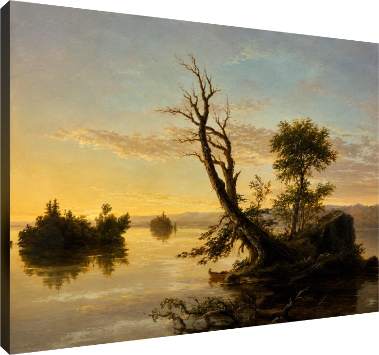 Classic Hudson River Sunset Landscape Canvas wall art print | PrintPosters.in