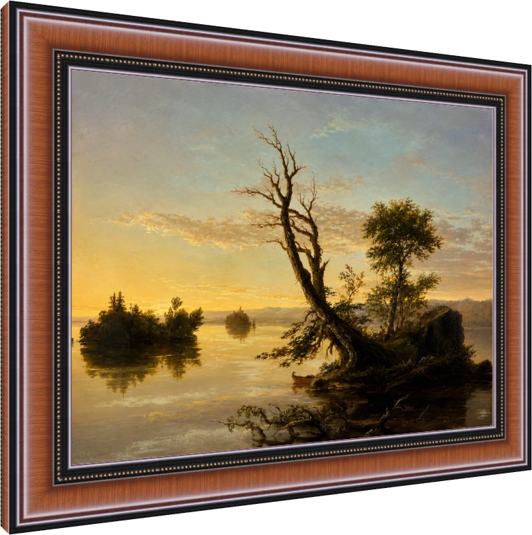 Classic Hudson River Sunset Landscape Canvas wall art print — photo frame preview | PrintPosters.in
