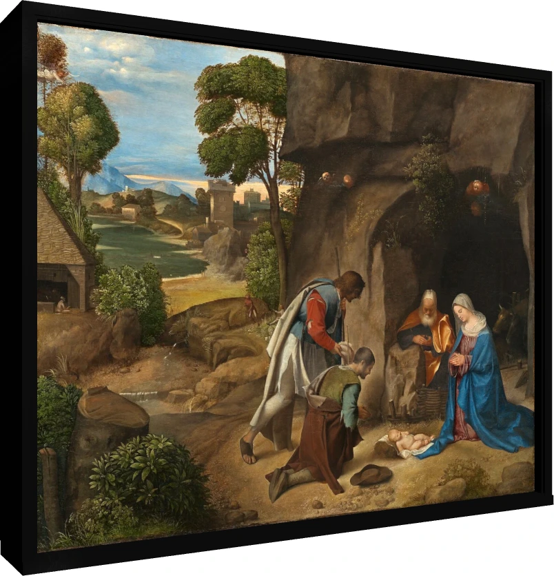 Adoration of the Shepherds Classic Canvas Print wall art print — floater frame preview | PrintPosters.in