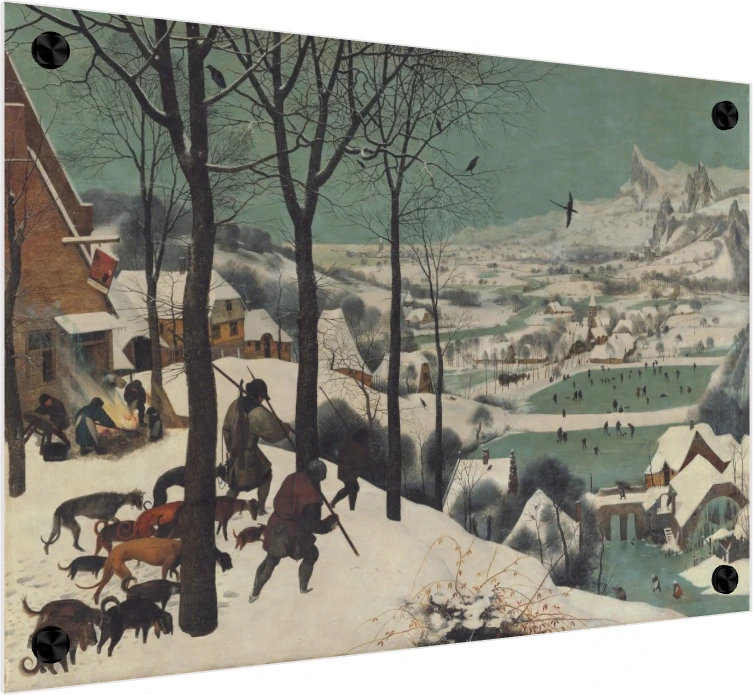 Hunters in the Snow Bruegel Canvas Print wall art print — acrylic preview | PrintPosters.in