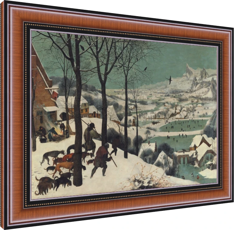 Hunters in the Snow Bruegel Canvas Print wall art print — photo frame preview | PrintPosters.in