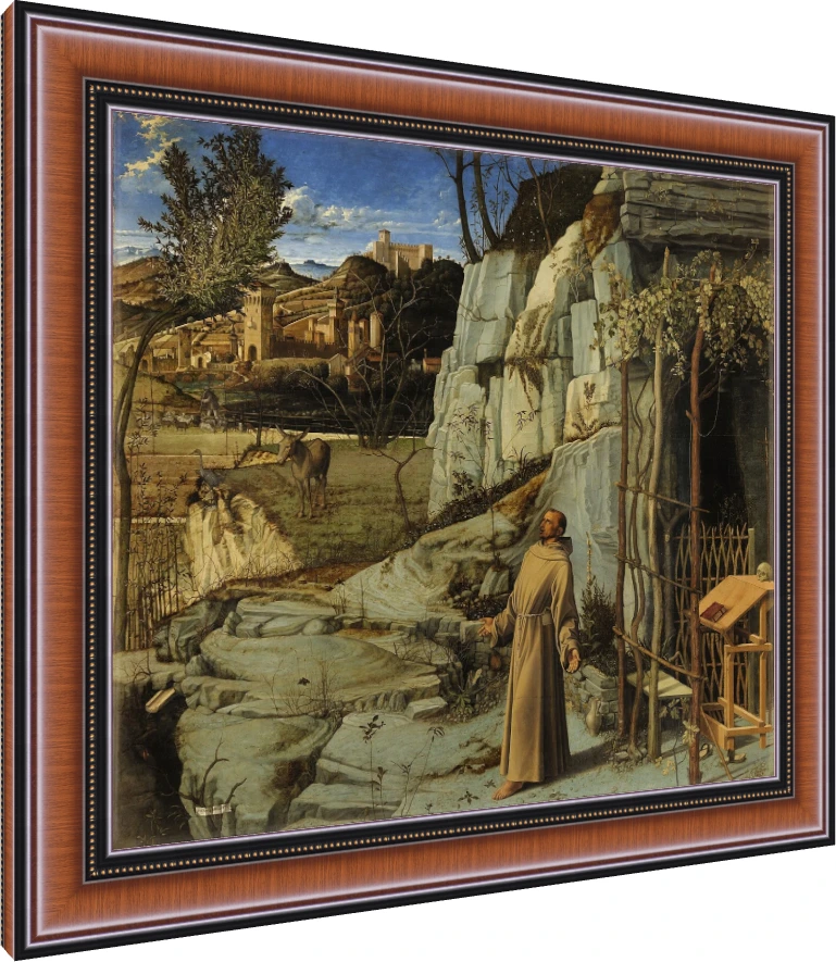 St Francis in Ecstasy Bellini Canvas Print wall art print — photo frame preview | PrintPosters.in