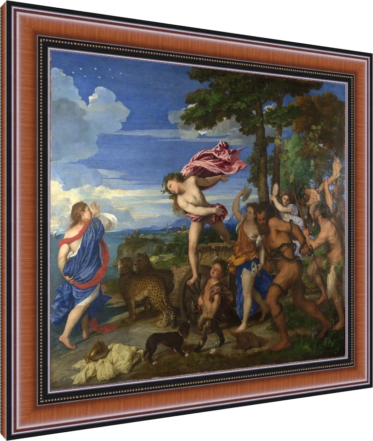 Bacchus and Ariadne Titian Canvas Print wall art print — photo frame preview | PrintPosters.in