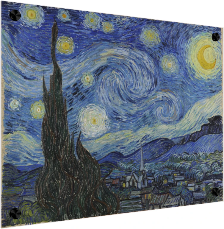 The Starry Night Van Gogh Canvas Print wall art print — acrylic preview | PrintPosters.in