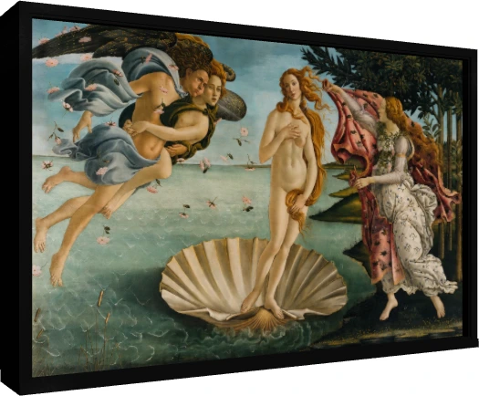 The Birth of Venus Classic Canvas Print wall art print — floater frame preview | PrintPosters.in