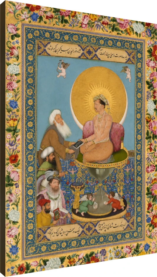 Jahangir Preferring a Sufi Shaikh Miniature Canvas wall art print | PrintPosters.in